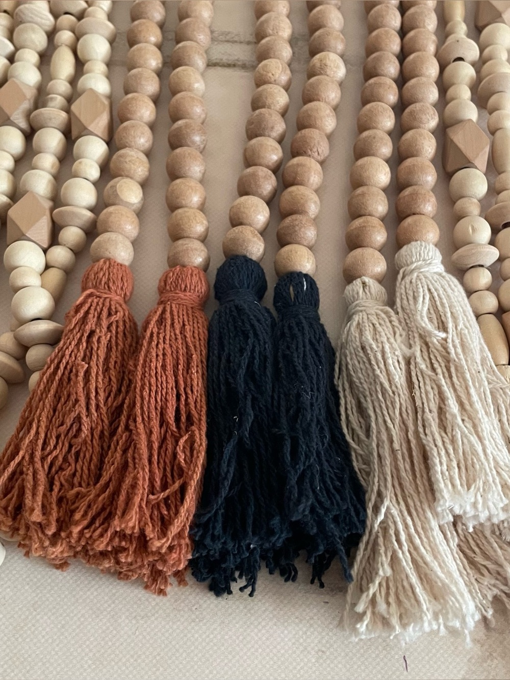 Cottagecore Decorative Wooden Bead Garland Lot - Picture 3 of 8